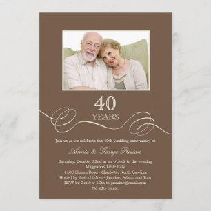 Elegante Swirl-Jubiläums-Foto-Einladung Einladung