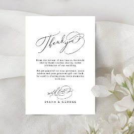 Elegante Swirl-Schrift einfache Hochzeit Dankeskarte