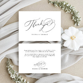 Elegante Swirl-Schrift einfache Hochzeit Dankeskarte