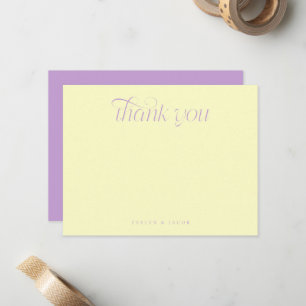 Elegante Swirl-Typografie Lemon Wisteria Hochzeit Mitteilungskarte