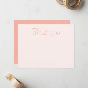 Elegante Swirl-Typografie Pfirsich-Hochzeit Mitteilungskarte