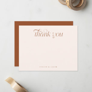 Elegante Swirl-Typografie Terrakotta-Hochzeit Mitteilungskarte