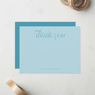 Elegante Swirl-Typografie Türkise Hochzeit Mitteilungskarte