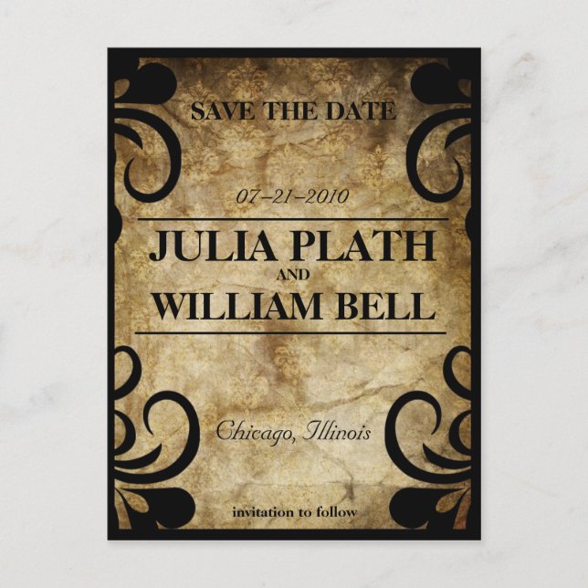 Elegante Swirl UAWG Postkarte (Vorderseite)