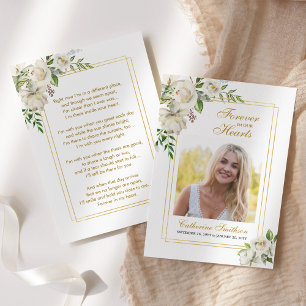 Elegante Sympathie-Trauer-Gedenk-Gebetskarten Visitenkarte