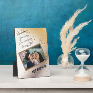 Elegante Tabletop Plaque mit Easel Fügt eine Touch Fotoplatte