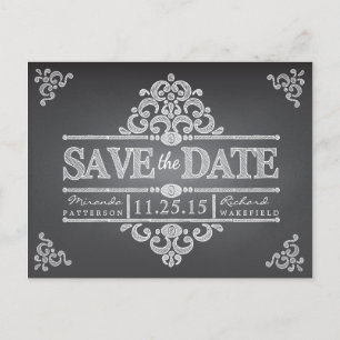 Elegante Tafel Save the Date, die Postkarte