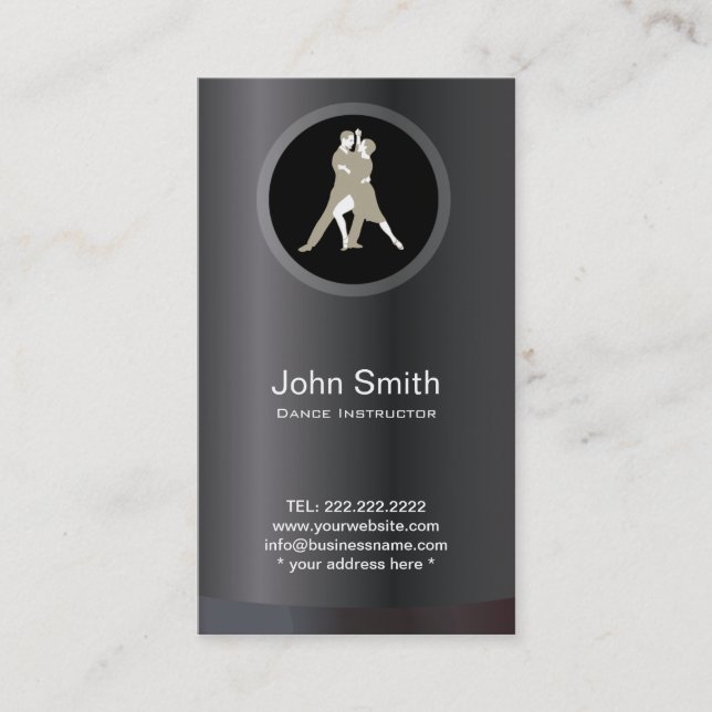 Elegante Tango Tanzkarte Visitenkarte (Vorderseite)