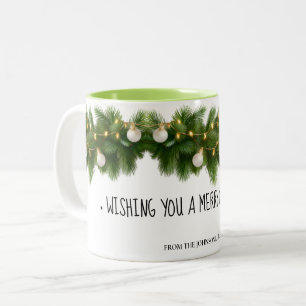 Elegante Tannen-Girlande Weihnachts-Tasse Zweifarbige Tasse