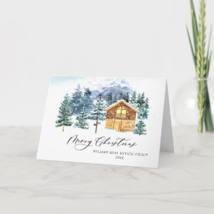 Elegante Tannenbaum-Weihnachts-Geschäftsgruß Feiertagskarte