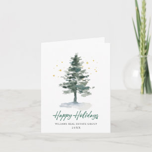 Elegante Tannenbaum-Weihnachts-Geschäftsgruß Feiertagskarte
