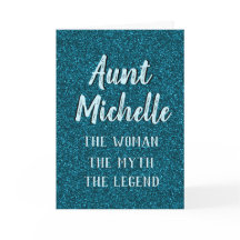 Elegante Tante Birthday Mother's Day Blue Aquamari