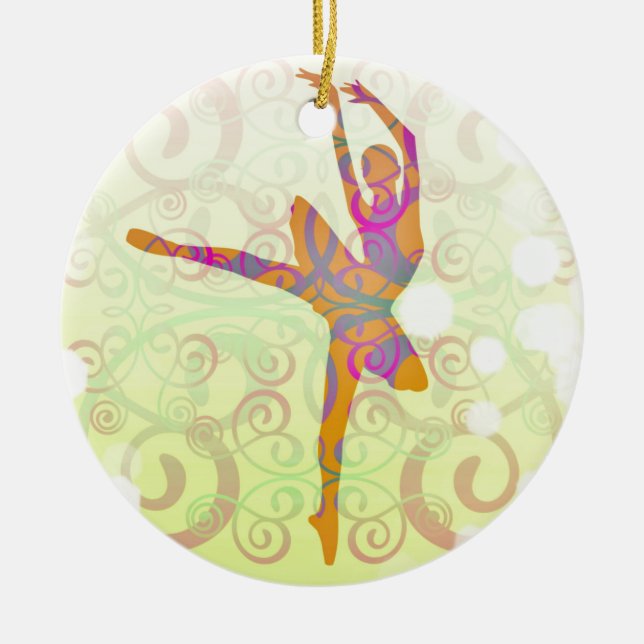 Elegante Tanzen-Ballerina Keramik Ornament (Vorne)