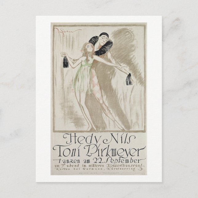 Elegante Tänzer, Werbung, Vintag Postkarte (Vorderseite)