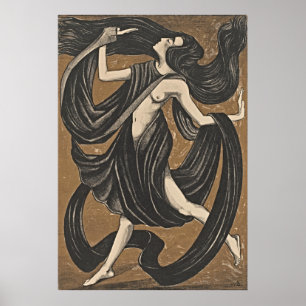 Elegante Tänzerin mit Draperies Poster - Vintage K