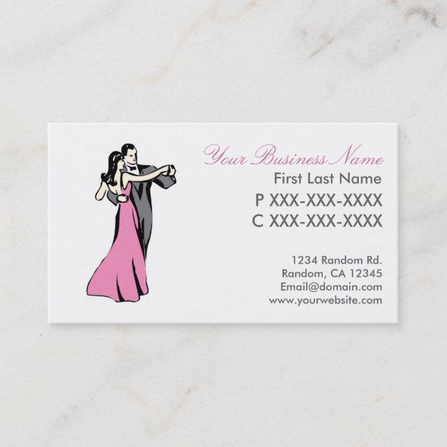 Elegante Tanzkarten Visitenkarte (Vorderseite)