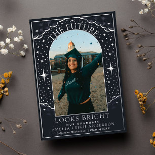 Elegante Tarot Abschluss Foto Announcement Card Folieneinladung