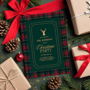 Elegante Tartan-Kariert-Weihnachtsfeier-Einladung Einladung