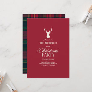 Elegante Tartan-Karo-Weihnachtsfeier-Einladung Einladung