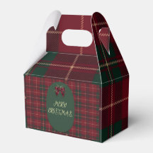 Elegante Tartan-Karo-Weihnachtsfeier-Geschenkverpa