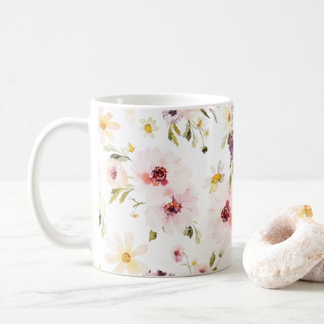 Elegante Tasse des Kaffees - Wasserfarbe (Mit Donut)