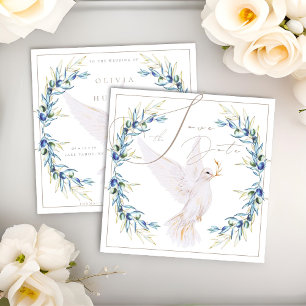 Elegante Tauben- und Olivenöl-Blätter Hochzeit Sic