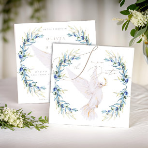 Elegante Tauben- und Olivenöl-Blätter Hochzeit Sic