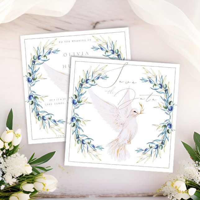 Elegante Tauben- und Olivenöl-Blätter Hochzeit Sic (Von Creator hochgeladen)