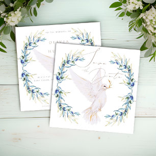 Elegante Tauben- und Olivenöl-Blätter Hochzeit Sic