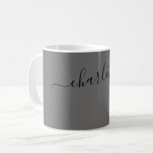 Elegante Taubengrau-Farbe Moderner Name Personalis Kaffeetasse
