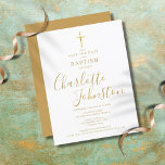 Elegante Taufe Christening Gold Signature Script Ankündigungspostkarte<br><div class="desc">Elegante Taufe Save the Date Einladung Postkarte mit einem eleganten goldenen Schriftnamen. Personalisieren Sie mit Ihrer speziellen Taufe oder Taufinformation in schicken goldenen Schriftzeichen dieses geschlechtsneutralen Designs. Entwickelt von Thisisnotme©</div>