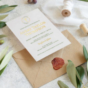 Elegante Taufe des Real Gold Cross Wassercolor Lor Folien Feiertagskarte