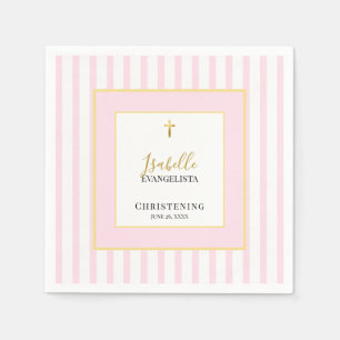 Elegante Taufe in Rosa und Gold Serviette