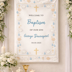 Elegante Taufe   Religiöse Kindertaufefeier Banner