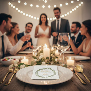 Elegante Taufservietten – Olivenkranz-Design Serviette