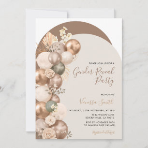 Elegante Taupe-Bogen-Baby-Ballon-Geschlecht-Enthül Einladung