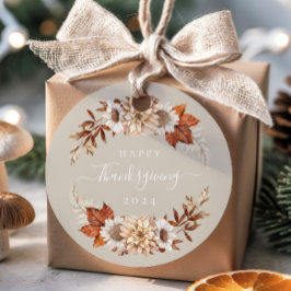 Elegante Taupe Herbstlaubs Erntedank Geschenkanhänger