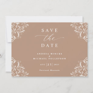 Elegante Taupe-Hochzeit-Save-the-Date-Karten Save The Date