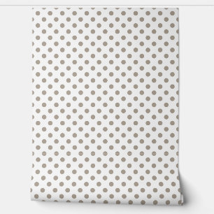 Elegante Taupe-Polka-Punkte Tapete