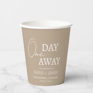Elegante Taupe White One Day Away Probe Dinner Pappbecher