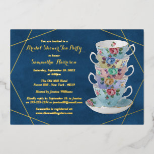 Elegante Teacups Brautparty Teatro Sociale Bellinz Folieneinladung