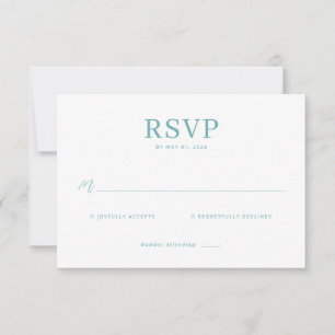 Elegante Teal-Minimalist-RSVP RSVP Karte