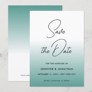 Elegante Teal Moderne Minimalistische Vorlage Typo