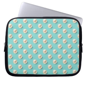 Elegante Teal & Perlen Laptop-Hülle Laptopschutzhülle