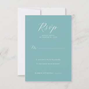 Elegante Teal-RSVP-Karte RSVP Karte