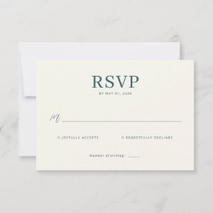 Elegante Teal-RSVP-Karte RSVP Karte