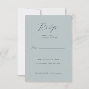 Elegante Teal-RSVP-Karte RSVP Karte