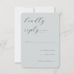 Elegante Teal-RSVP-Karte RSVP Karte