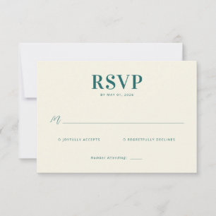 Elegante Teal-RSVP-Karte RSVP Karte