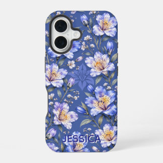 Elegante Teal-Schwertlilien-Blumen individuell iPhone 16 Hülle